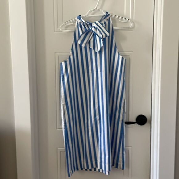 J. Crew Factory Tie-neck Mini Cotton Shift - Picture 2 of 5